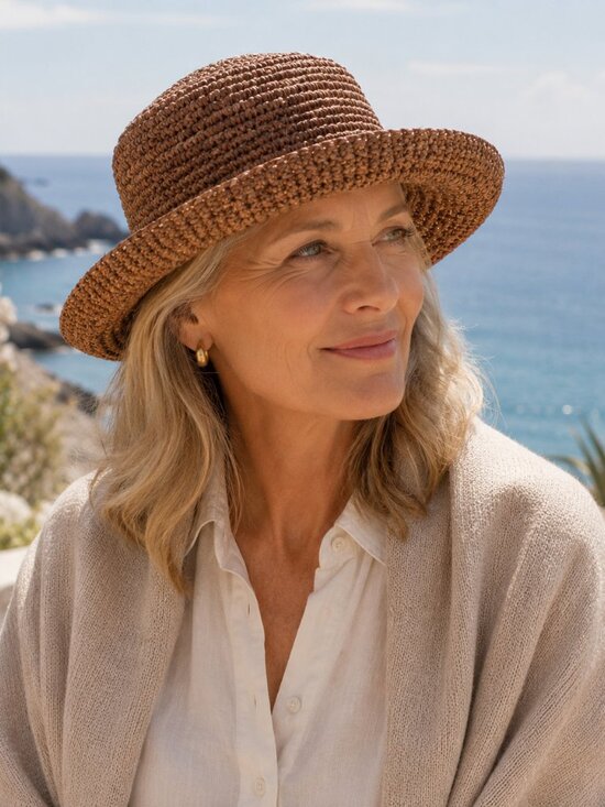 San Diego Hat Co. Woven Raffia Sun Hat – Coastal Grandma Resort Style | Warm Bro main image 9